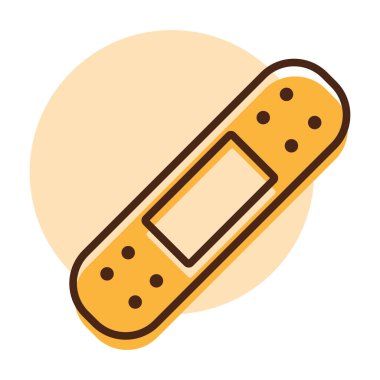 Yapışkan alçı vektör simgesi. İlaç ve sağlık sigortası, tıbbi destek işareti. Tıbbi web sitesi ve uygulama tasarımı için grafik sembolü, logo, uygulama, UI