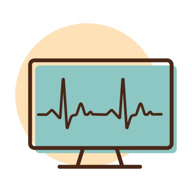 Bilgisayar tanılama vektör simgesi. İlaç ve sağlık sigortası, tıbbi destek işareti. Tıbbi web sitesi ve uygulama tasarımı için grafik sembolü, logo, uygulama, UI