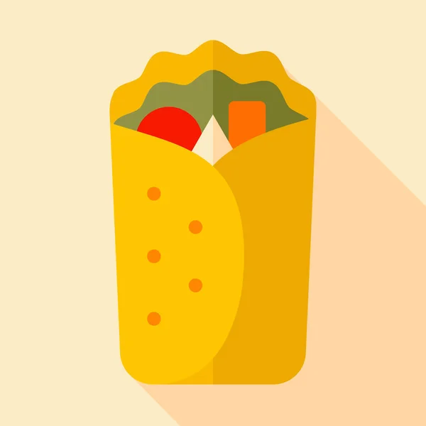 Burrito Wrap Vetor Ícone Sinal Comida Rápida Símbolo Gráfico Para — Vetor de Stock