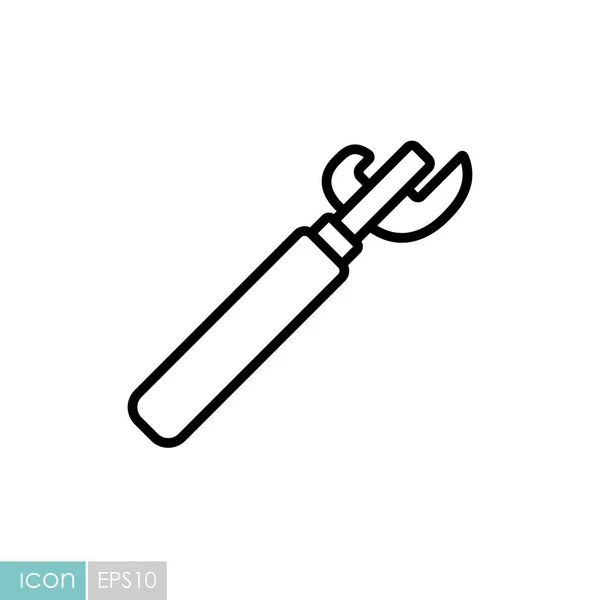 Консервный Нож Векторным Значком Деревянной Ручки Кухонная Техника Графический Символ — стоковый вектор