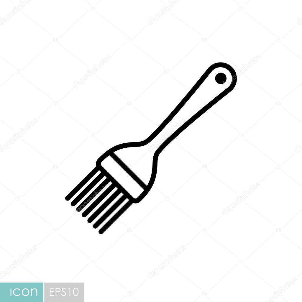 Silicone cooking brush vector icon. Kitchen appliances. Graph symbol for cooking web site design, logo, app, UI