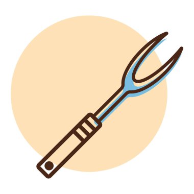 Büyük mutfak çatalı vektör simgesi. Mutfak aletleri. Yemek pişirme web sitesi tasarımı, logo, uygulama, UI için grafik sembolü