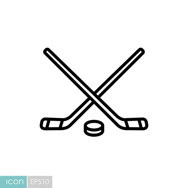 Palos Hockey Sobre Hielo Icono Vector Puck Señal Invierno Símbolo — Vector de stock