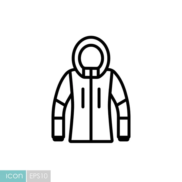 Veste Hiver Icône Vectorielle Panneau Hiver Symbole Graphique Pour Voyage — Image vectorielle