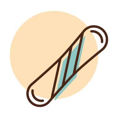 Snowboard vektör simgesi. Kış işareti. Seyahat ve turizm web sitesi ve uygulama tasarımı, logo, uygulama, UI için grafik sembolü