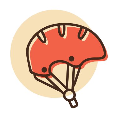 Kayak, snowboard, ekstrem sporlar ve bisiklet vektör ikonu için kask. Seyahat ve turizm web sitesi ve uygulama tasarımı, logo, uygulama, UI için grafik sembolü