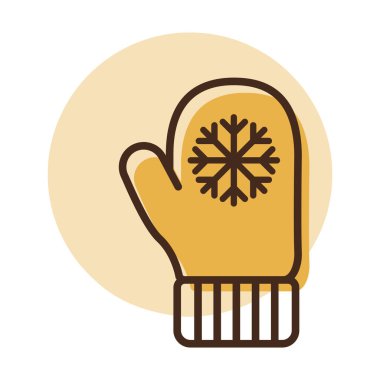 Kar tanesi eldiveni vektör ikonu. Kış işareti. Seyahat ve turizm web sitesi ve uygulama tasarımı, logo, uygulama, UI için grafik sembolü