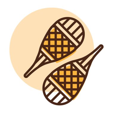 Kar ayakkabısı vektör simgesi. Kış işareti. Seyahat ve turizm web sitesi ve uygulama tasarımı, logo, uygulama, UI için grafik sembolü