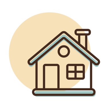 Ayrıntılı kış evi vektör ikonu. Kış işareti. Seyahat ve turizm web sitesi ve uygulama tasarımı, logo, uygulama, UI için grafik sembolü