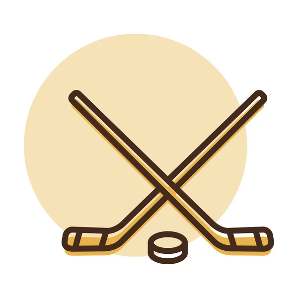 Хоккейные Клюшки Векторная Иконка Шайбы Зимний Знак Графический Символ Путешествий — стоковый вектор