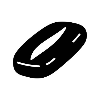 Geleneksel İtalyan ciabatta ekmeğinin siyah bir simgesi. Bu simge fırın menüleri, yemek blogları veya İtalyan mutfağıyla ilgili tasarımlar için mükemmeldir..