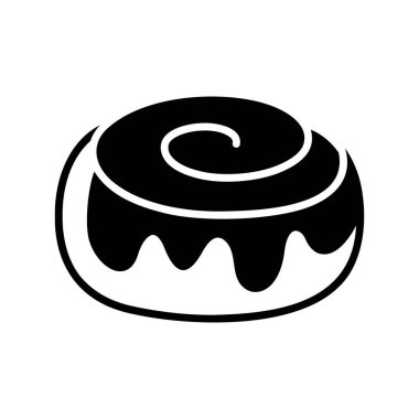 Lezzetli tarçınlı kremalı sade bir simge. Kafe menüleri, pastane reklamları ya da yemekle ilgili tasarımlar için mükemmel..