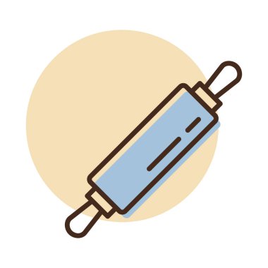 Klasik bir mutfak raptiyesinin kısmi renk dolgusu olan doğrusal bir simge. Pişirme, pişirme ve mutfak aletleri için idealdir..