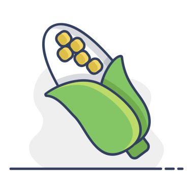 Mısır koçanının basit bir sanat simgesi, sonbahar hasadının klasik bir sembolü. Bu illüstrasyon doğanın temaları ve bolluğu iletmek için mükemmeldir..