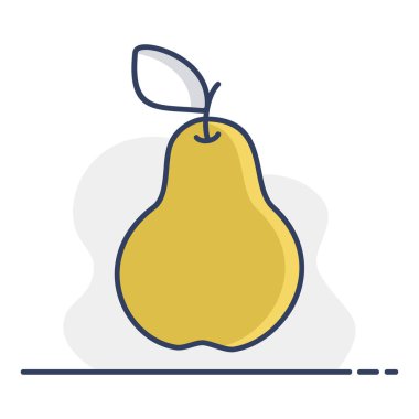 Basit bir armut çizgisi ikonu. Bu çizim, doğal ve lezzetli bir sonbahar ürününü sembolize ederek yiyecek, sağlıklı beslenme ve hasat temalı tasarımlar için mükemmeldir..