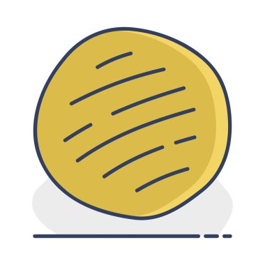 Geleneksel bir Pita ekmeğinin basit bir simgesi. Temiz, modern, düz bir tasarım tasarladı. Menüler, gıda uygulamaları ve Akdeniz mutfak siteleri için ideal.