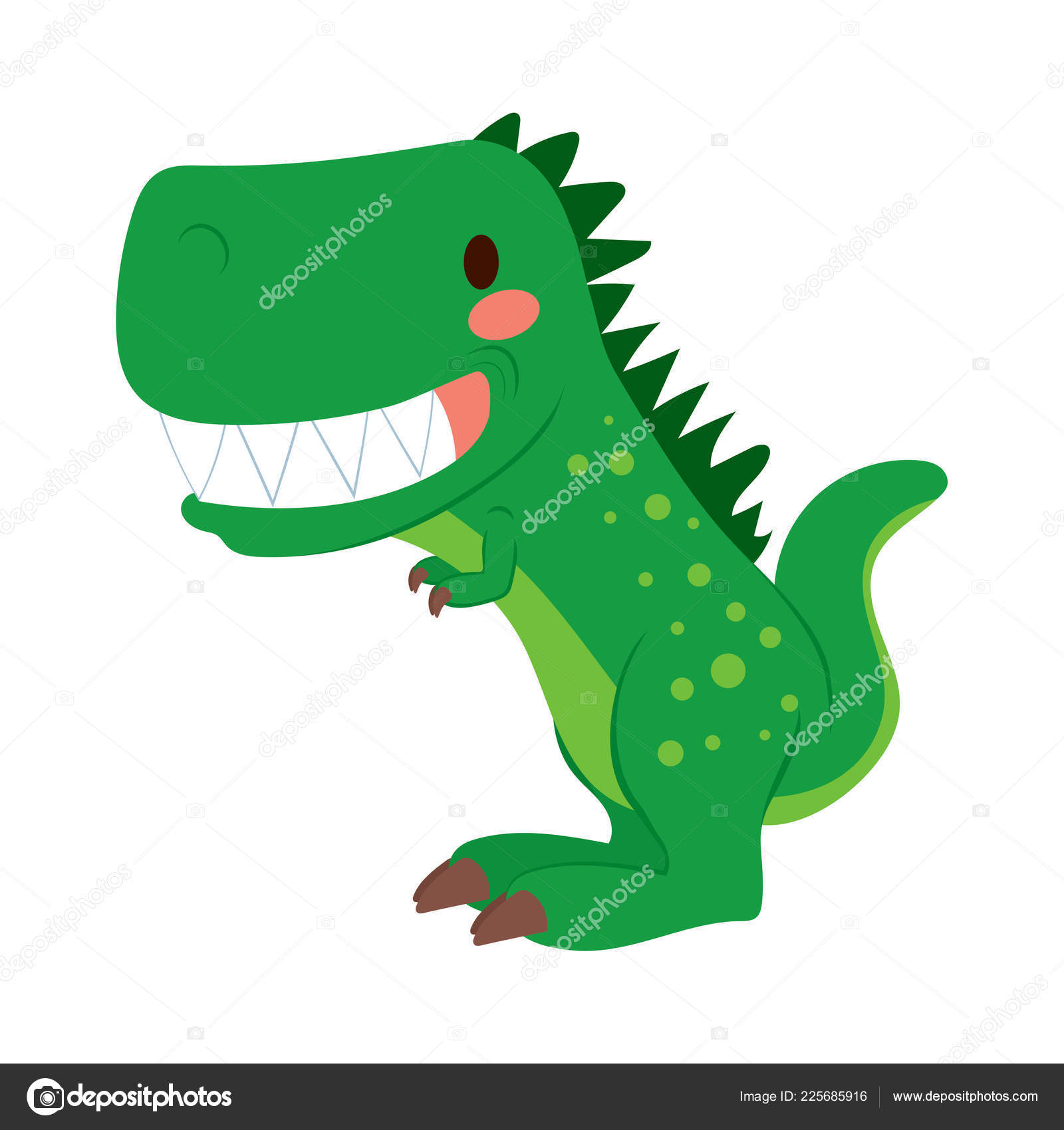 Funny Green Cartoon Rex Dinosaur Toy Showing Teeth Stock Vector Image by  ©Kakigori #225685916