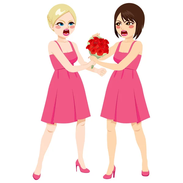 Fighting Bridesmaid Bouquet — Stock Vector