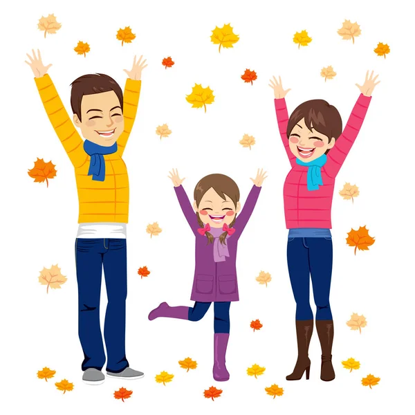 Herfst familieplezier — Stockvector