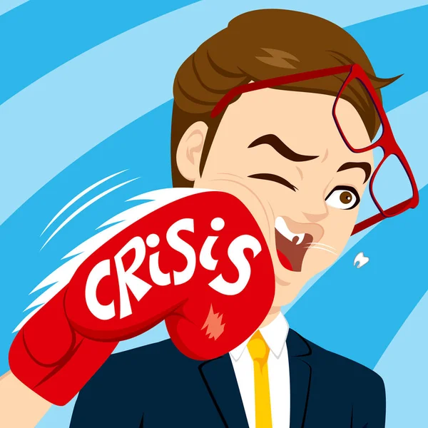 Crisis Punch Businessman — Stock Vector