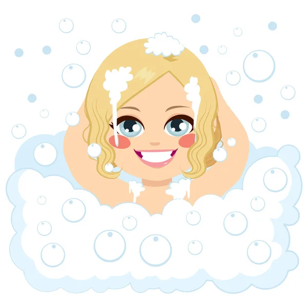 Girl Having Bath — Stock Vector