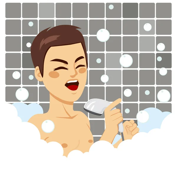 Hombre baño cantando — Archivo Imágenes Vectoriales