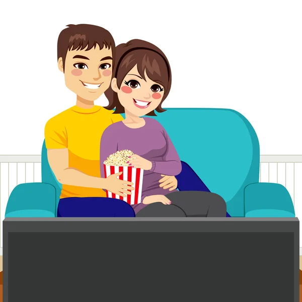 Paar Movie Couch — Stockvector