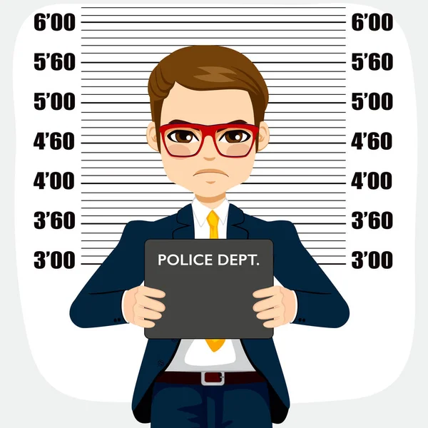 Hombre de negocios arrestado Mugshot — Vector de stock