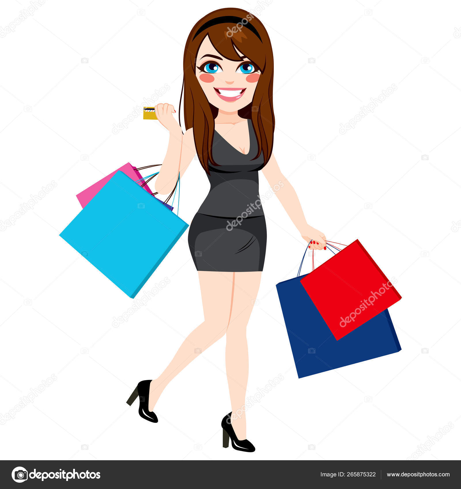 Shopping Sales Girl Stock Vector Image by ©Kakigori #265875322