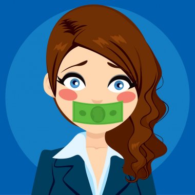 Businesswoman Silenced With Money clipart