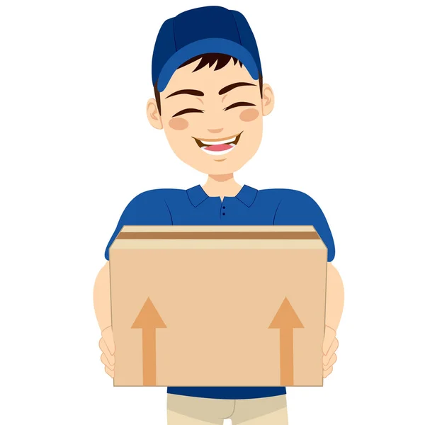 Delivery man leverera post paket — Stock vektor