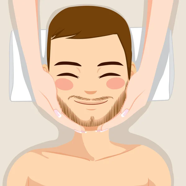 Skincare man Massage — Stockvector