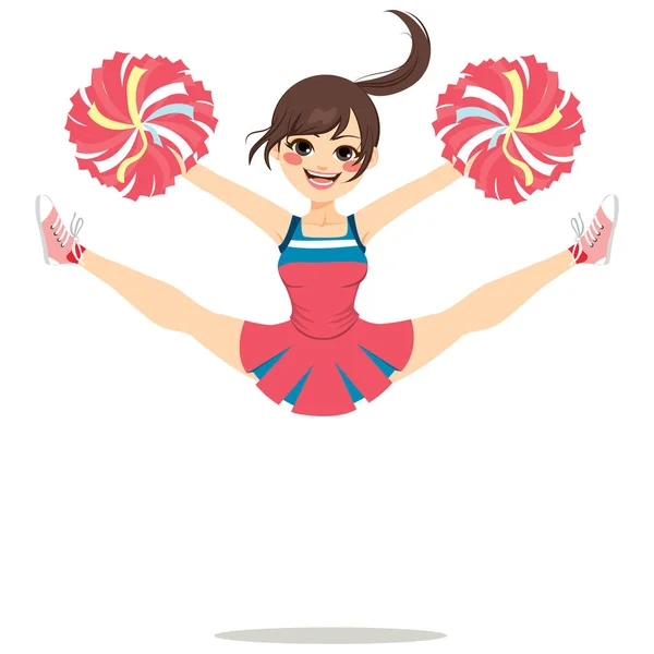 Cheerleader-Mädchen springen — Stockvektor