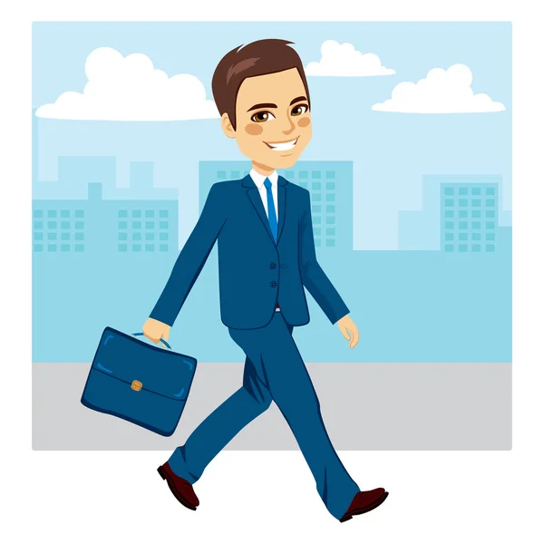 Businessman Walking Street — Stock Vector