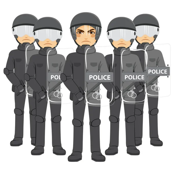 Équipe de police anti-émeute — Image vectorielle