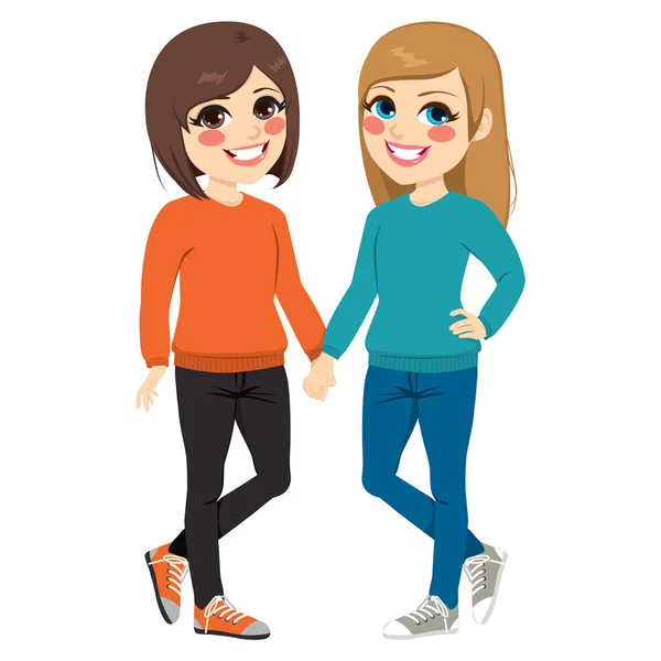 Best Friends Together — Stock Vector