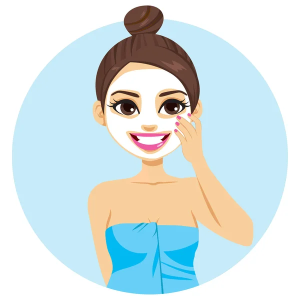 Latina vrouw gezichtsmasker — Stockvector