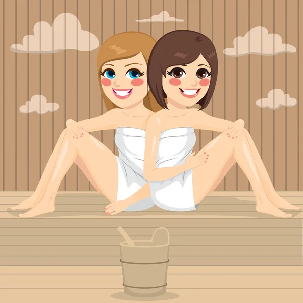 Meilleurs amis Sauna — Image vectorielle