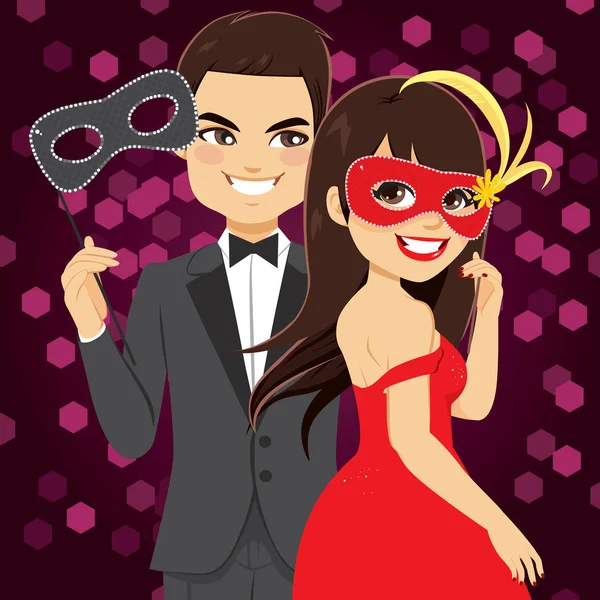 Carnival Mask Couple — Stock Vector