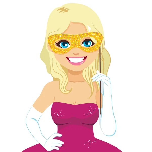 Карнавальна маска блондинка жінка — стоковий вектор