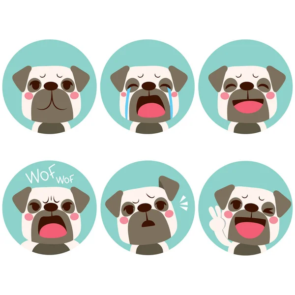 Expressões do cão Emoji — Vetor de Stock