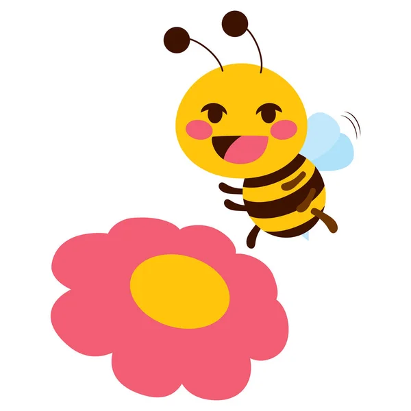Fleur abeille mignonne — Image vectorielle