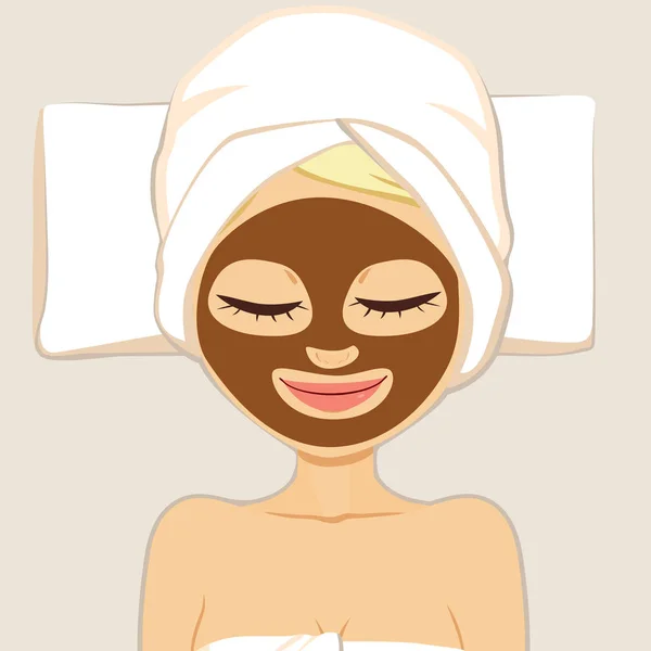 Máscara de chocolate de belleza — Vector de stock