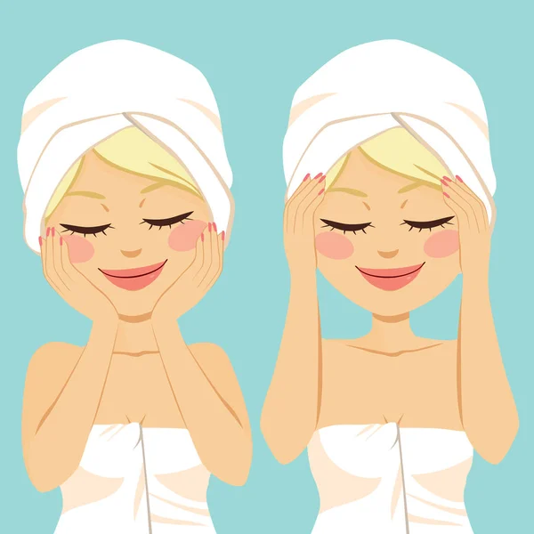 Косметичний масаж обличчя — стоковий вектор