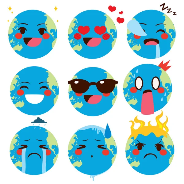 World Earth Emoji — 스톡 벡터