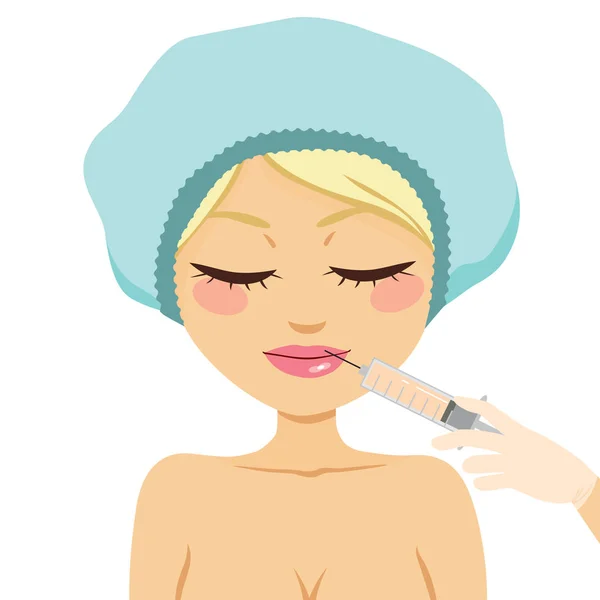 Botox Lips Woman — Stock Vector