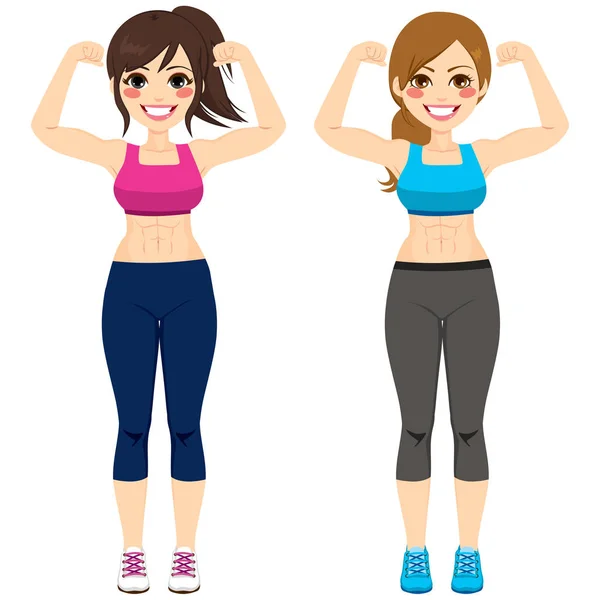 Fitness sterke vrouwen — Stockvector