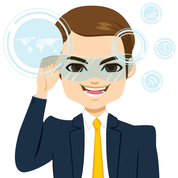 Virtual Reality Businessman — Stock Vector