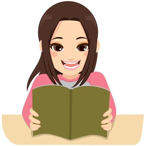 Examen meisje studeren — Stockvector