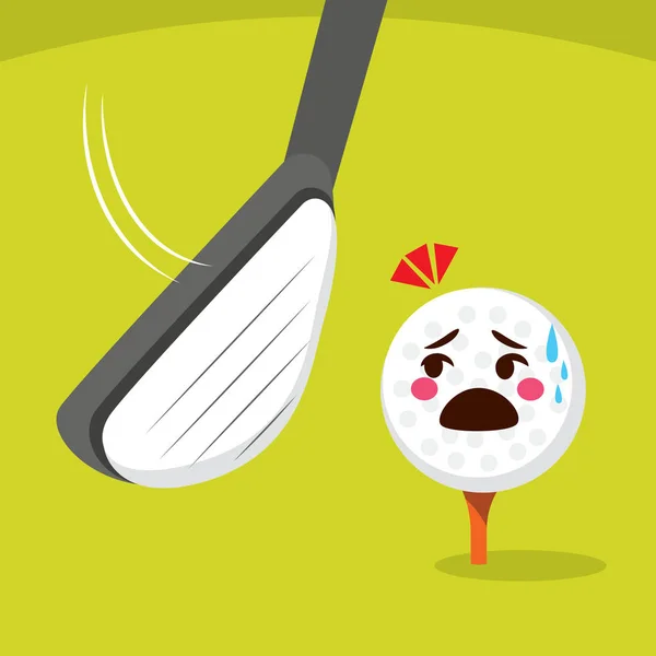 Bola de golfe assustado —  Vetores de Stock